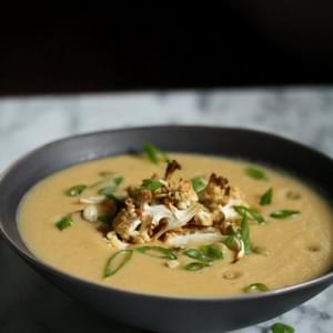 Vegan Cauliflower Soup with Red Curry