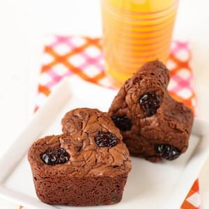 Chocolate Muffins with Dried Cherries