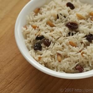 Rice Pilaf with Raisins and Pine Nuts
