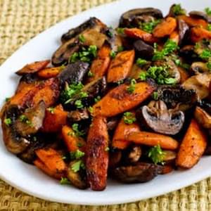 Recipe for Roasted Carrots and Mushrooms with Thyme