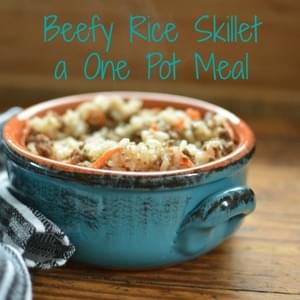 One Pot Meal Beefy Rice Skillet