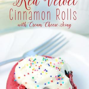 Red Velvet Cinnamon Rolls with Cream Cheese Icing