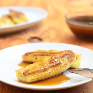 Fried Bananas with Salted Caramel Coconut Sauce