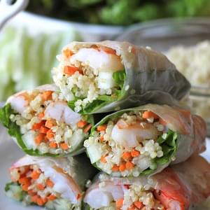 Roasted Shrimp Quinoa Spring Rolls