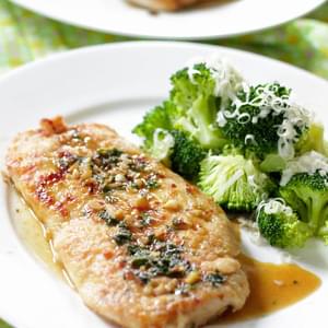 Parsley And Garlic Chicken Cutlets With Broccoli