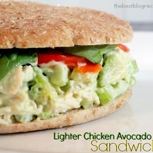 Lighter Chicken Avocado Salad Sandwich