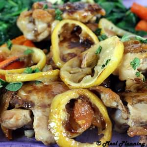 Pan-Roasted Pomegranate Chicken with Caramelized Lemons