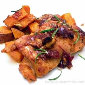 Chipotle-Glazed Roast Chicken With Sweet Potatoes