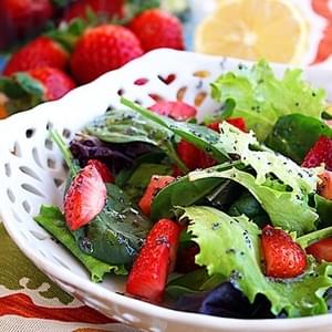 Strawberry and Mixed Green Salad with Poppy Seed Vinaigrette