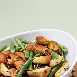 Sautéed Haricots Verts with Baby Red Potatoes and Lemon Zest