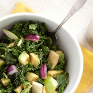 Raw Kale, Apple & Avocado Salad