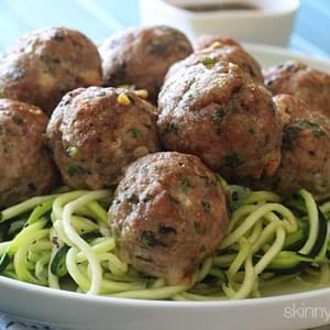 Asian Turkey Meatballs With Lime Sesame Dipping Sauce