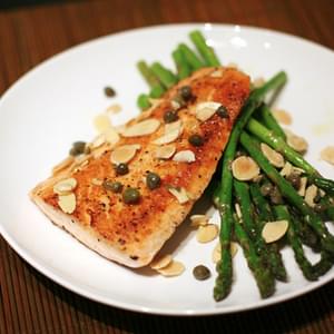 Salmon With Brown Butter, Almonds, and Asparagus