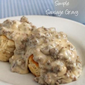 Simple Sausage Gravy and Biscuits