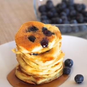 Greek Yogurt Blueberry Pancakes