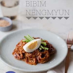 Bibim Nengmyun (Buckwheat Noodles Tossed with a Hot Pepper Sauce)