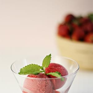 Strawberry Sorbet with Grand Marnier