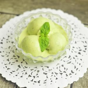 Homemade Lemon Basil Ice Cream