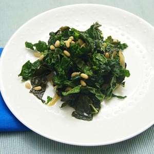 Braised and Raw Kale with Pine Nuts