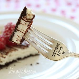 Skinny Chocolate Raspberry Cheesecake