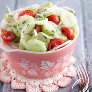 Aunt Peggy’s Cucumber, Tomato and Onion Salad