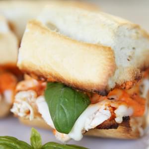 Italian Chicken Sandwiches with Roasted Red Pepper Sauce