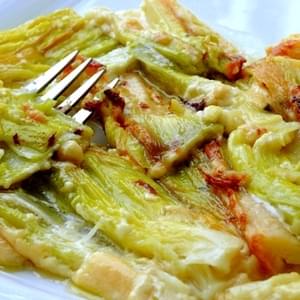 Creamy Baked Leeks with Garlic, Thyme & Parmigiano
