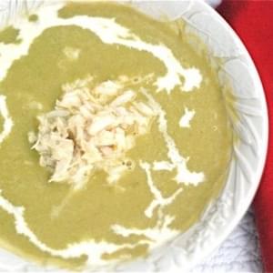 Spring Asparagus Soup with Fresh Crab