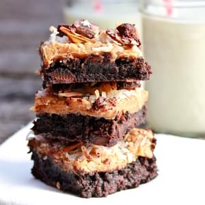 Nutty Coconut Caramel Brownies