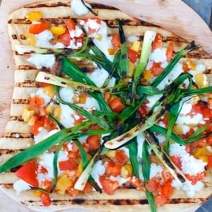 Grilled Pizza with Heirloom Tomato Checca & Scallions
