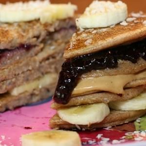Nut Butter & Jam Pancake Sandwich