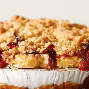 Strawberry Rhubarb Pie with Ginger Crumb Topping