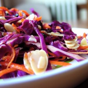 Purple Cabbage Salad with Currants, Carrots, and Almonds