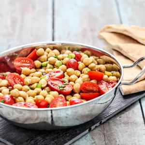 Warm Chickpea Salad with Tomatoes