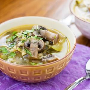 Mushroom Barley Soup With Fresh Herbs