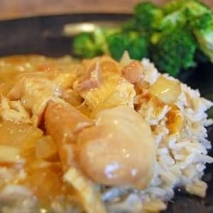 Slow Cooker Chicken and Gravy over Rice