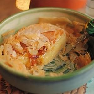 Baked Brie in Filo with Jam & Almonds
