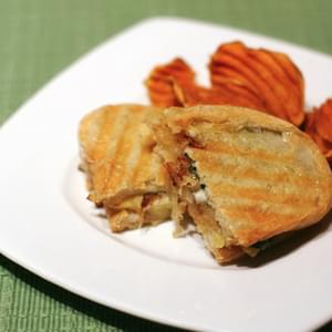 Caramelized Onion, Apple, and Blue Cheese Panini