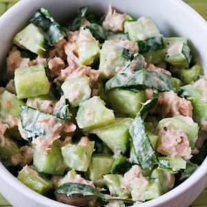 Garden Cucumber Salad with Tuna and Sweet Basil
