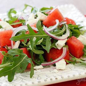 Watermelon Arugula and Feta Salad
