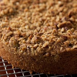 Sour Cream Pear Cake with Pecan Streusel