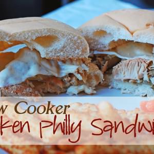 Chicken Philly Sandwiches in the Slow Cooker