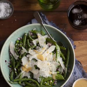 Green Bean And Pea Salad With Lashings Of Parmesan