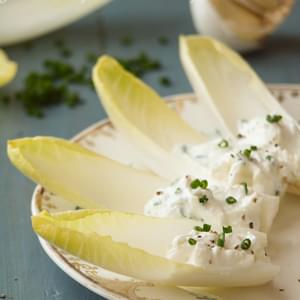 Endives with Garlic Goat Cheese Spread