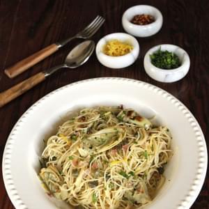 Lemon Butter Pasta with Artichokes and Capers