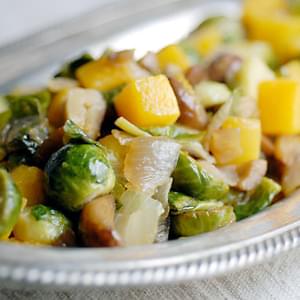 Squash with Brussel Sprouts and Chestnuts