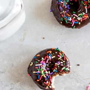 Chocolate Frosted Cake Donuts