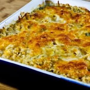 Brown Rice Casserole Recipe with Leftover Turkey (or chicken), Mushrooms, Sour Cream, Cheese, and Thyme
