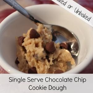 Single Serve Chocolate Chip Cookie Dough (Raw or Cooked)
