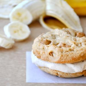 Peanut Butter and Banana Ice Cream Sandwiches